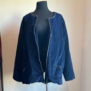 Blue Zipper Jacket | Ellerman | Size 24W
